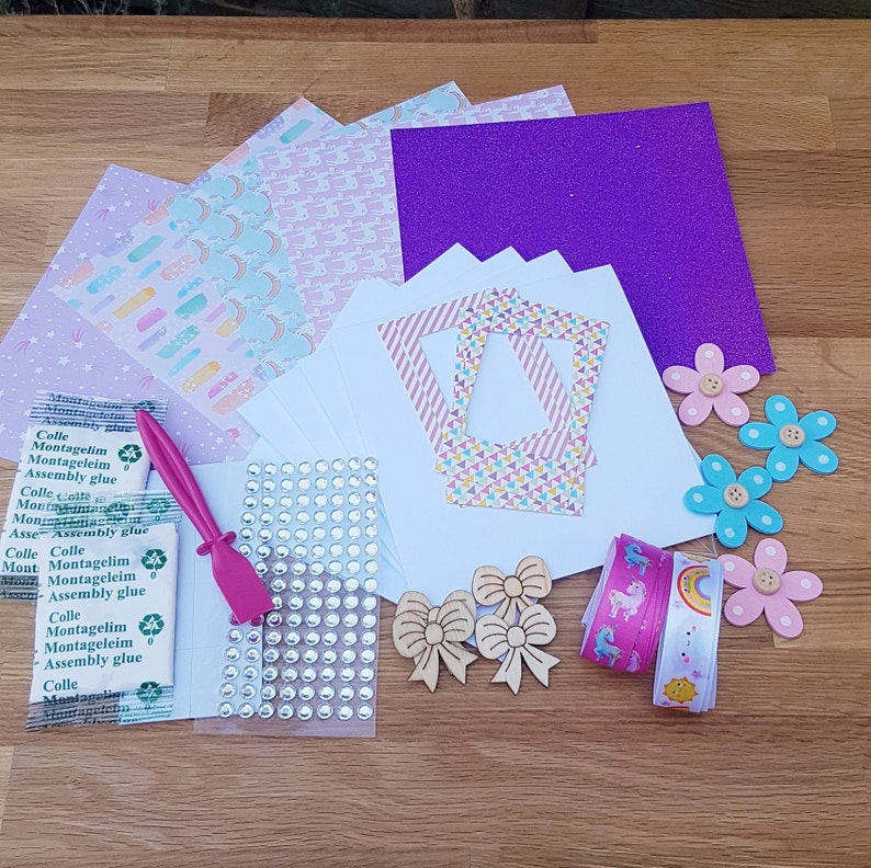 Make At Home Card Kit Unicorn Rainbow Princess Bright image 0