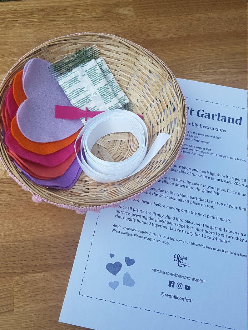 Make At Home Garland Kit  Heart Pastels Girls Bunting image 4