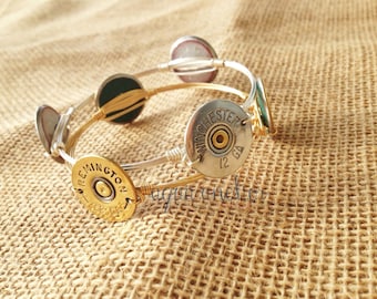Closing Sale>> 12 Gauge Bauble Shotgun Shell Wire Wrapped Bangle Bracelet