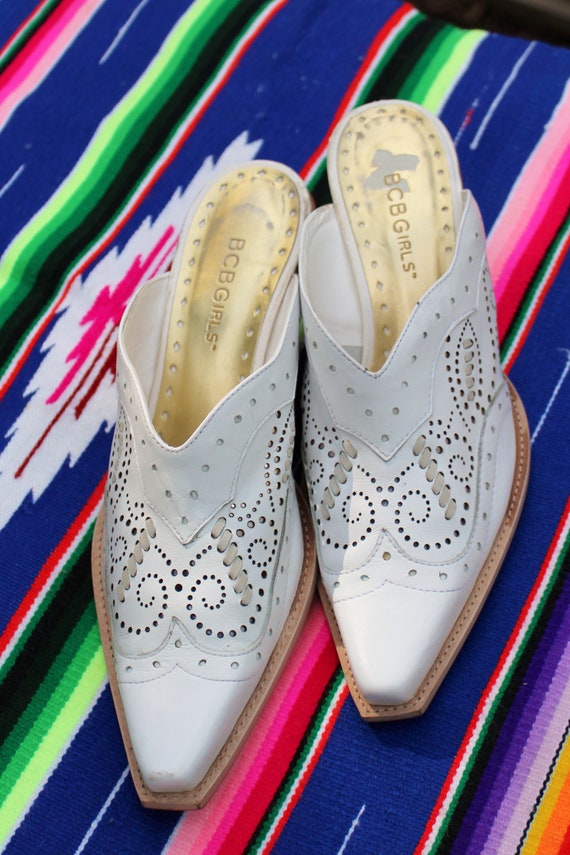White cowboy hotsell mules