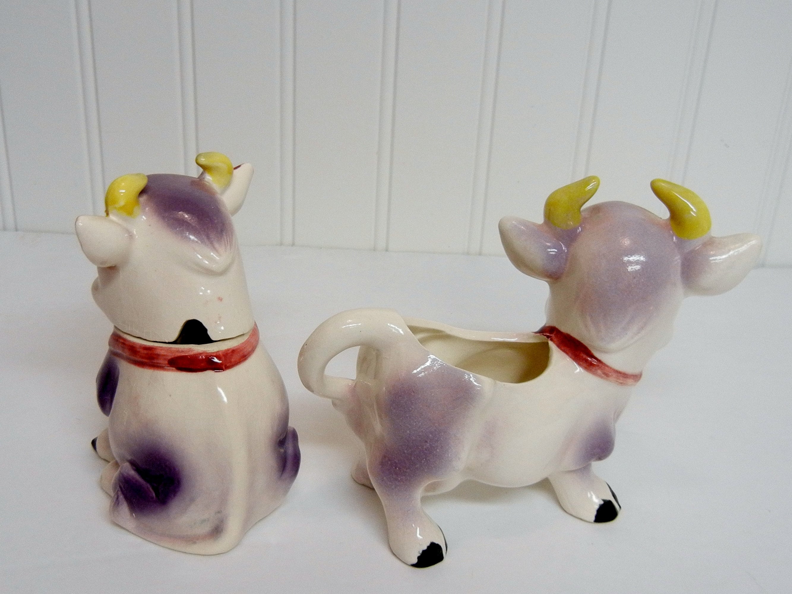 Purple Cows Creamer and Sugar Etsy