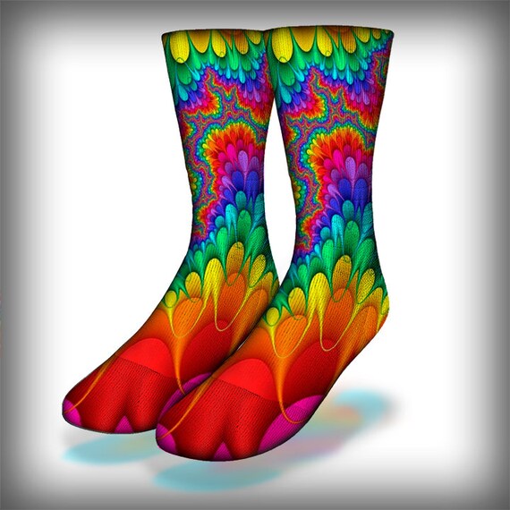 Psychedelic Knee High Socks