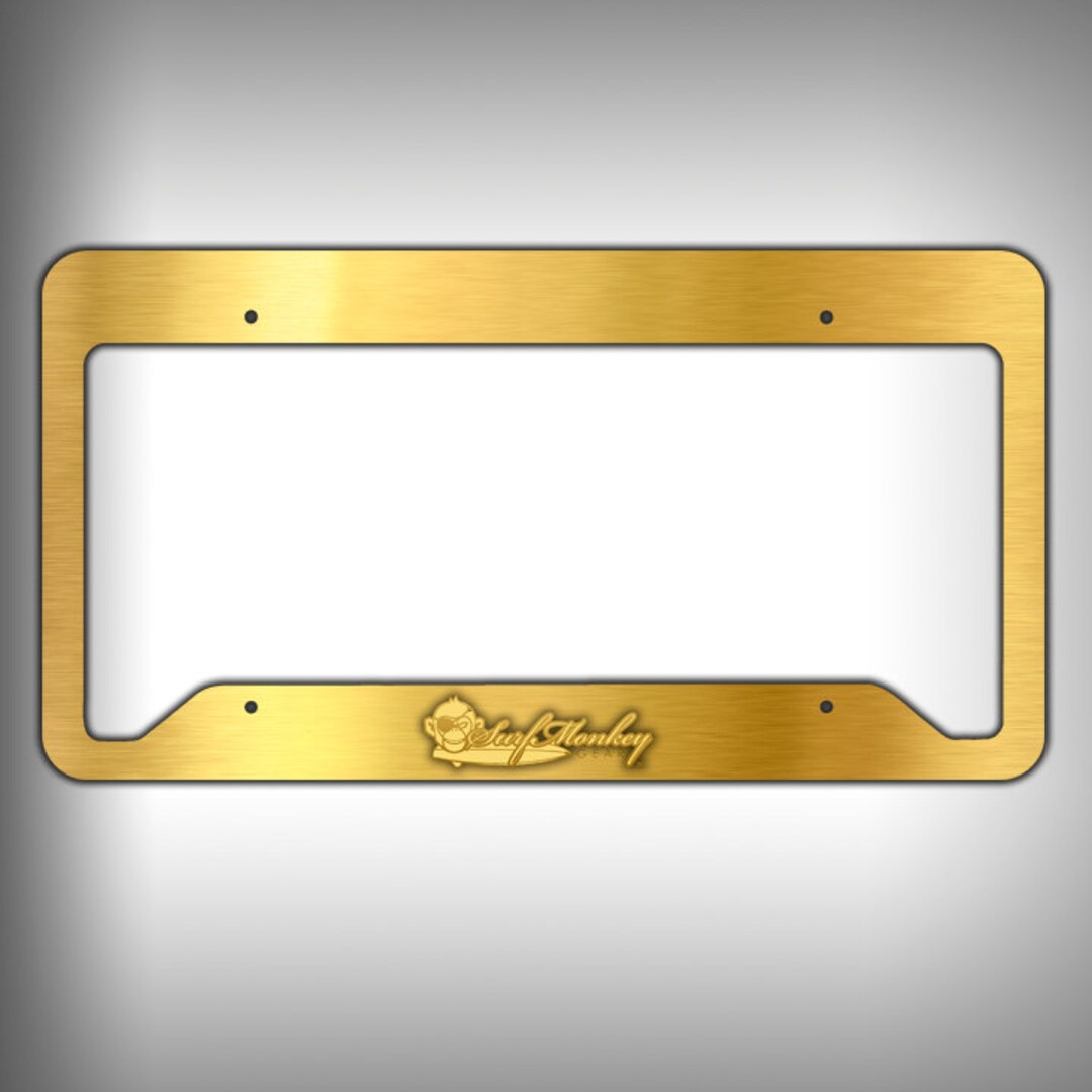 Gold Custom Graphics License Plate Frame Holder Car Etsy