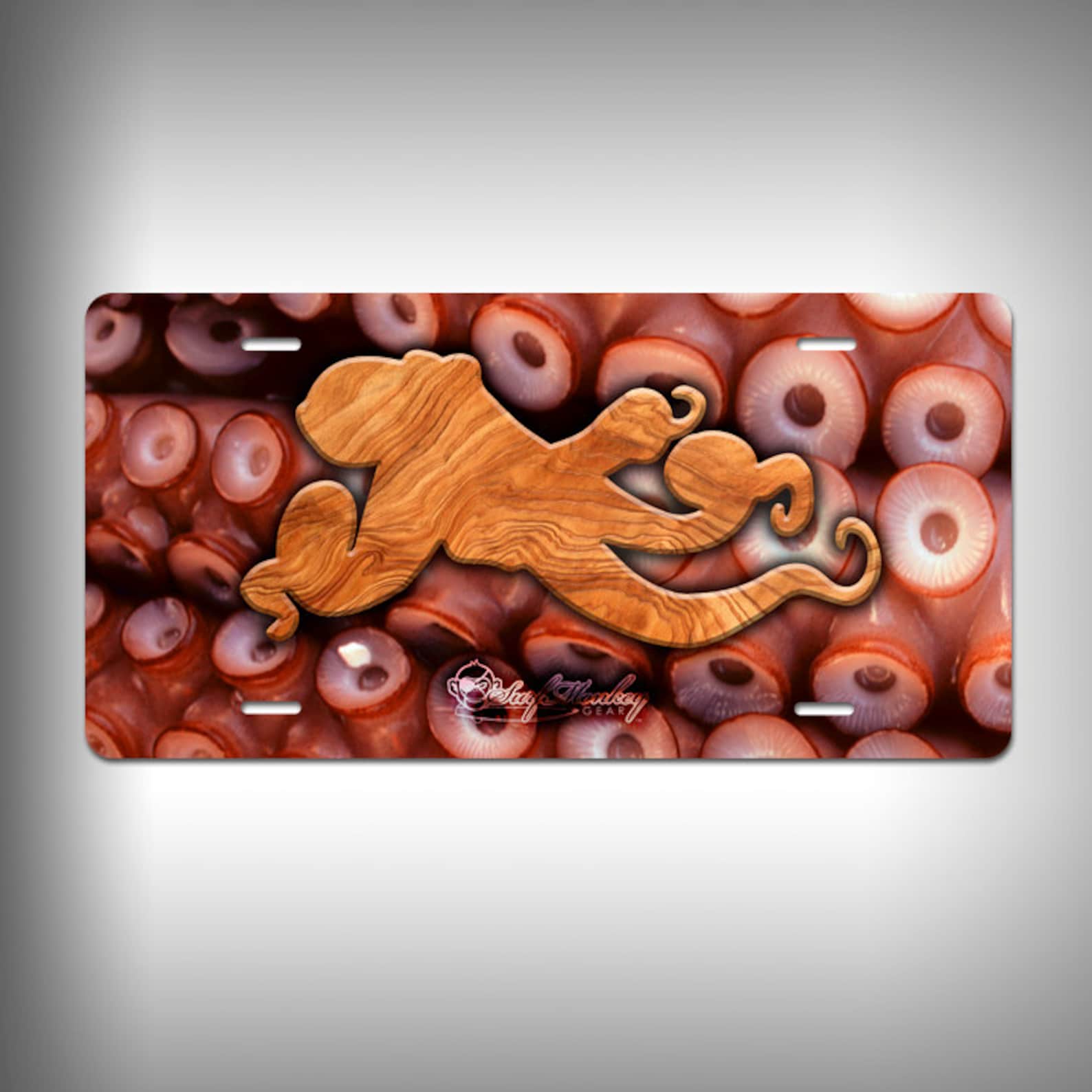 Trophy Octopus Custom Graphics Custom License Plate Front Etsy