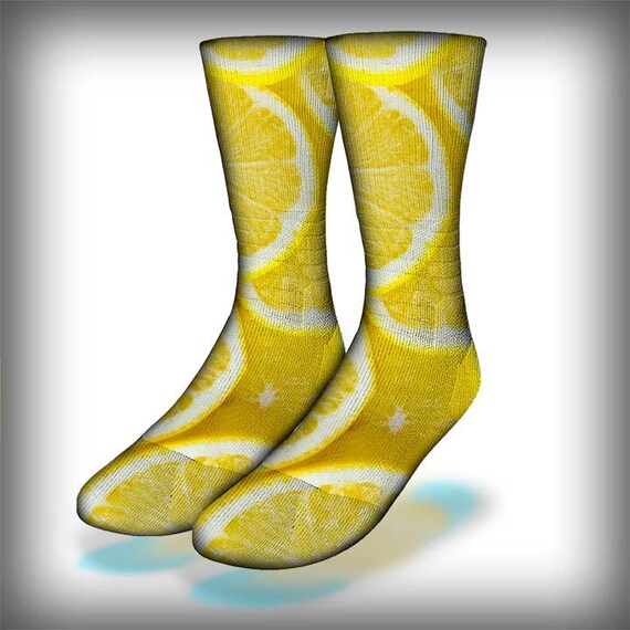 Lemons Socks for the Whole Family Knee high Crew Anklet Etsy