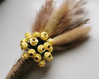 LEGO Buttonhole *Handmade* Boutonnière with Dried Flowers
