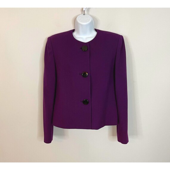 TRIA Plum Purple Wool Fitted Zip Front Sophisticated … - Gem