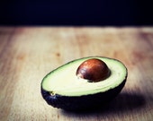 Avocado Still Life photograph, 5x5, white mat