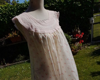 Camicia da notte antica rosa floreale vintage 40s  nightgown  shabby chic pink