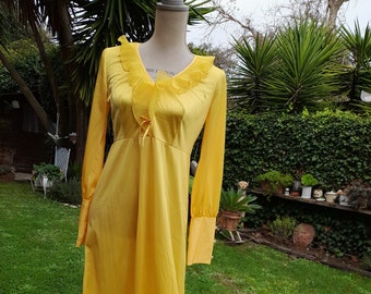 Vintage Shabby Chic Nachthemd gelb zarte Braut romantische Frau Nachthemd Frau gelb Chemise Chic