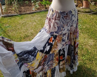 Maxi Gonna long skirt vintage 90s donna gypsy style patchwork vintage BOHO donna chic gonna bellissima e foulard