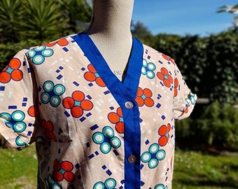 2 Robes home dress apron vintage linen kitchen home 70s cotton mum gift wedding vintage psychedelic garden dress