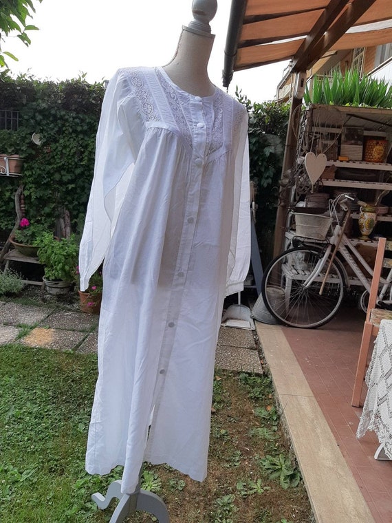 White shabby chic dressing gown cotton wedding bride … - Gem