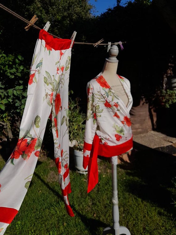 Italian Pajamas 90s Kimono Pajama Set Girl Woman Breakfast Etsy