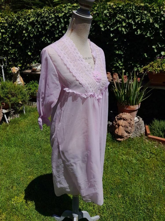 Nightgown candy pink shabby chic vintage pink lac… - image 10