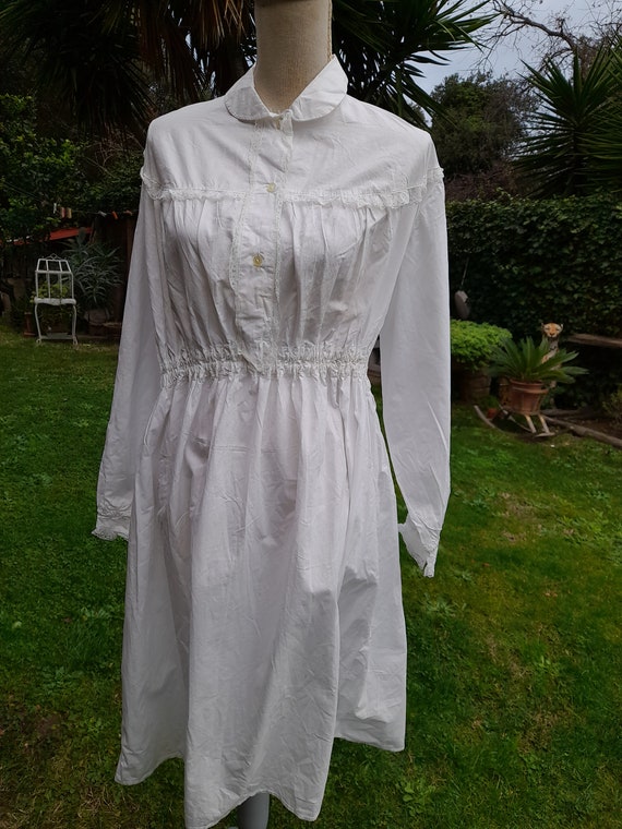 Antique nightgown nightgown white shirt 900s vint… - image 3