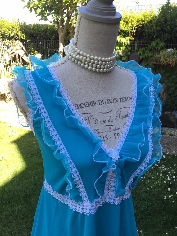 Nightgown shabby chic vintage sky 60s nightgown sk