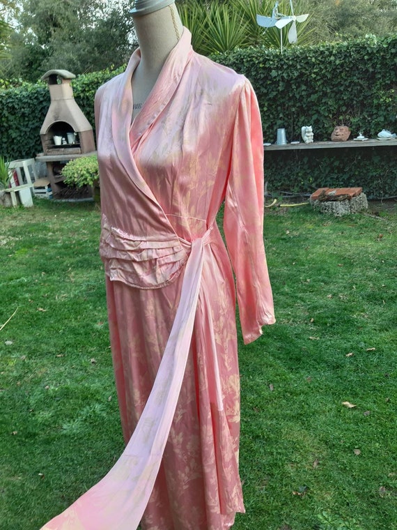 20s vintage dressing gown pale pink beige great Ga