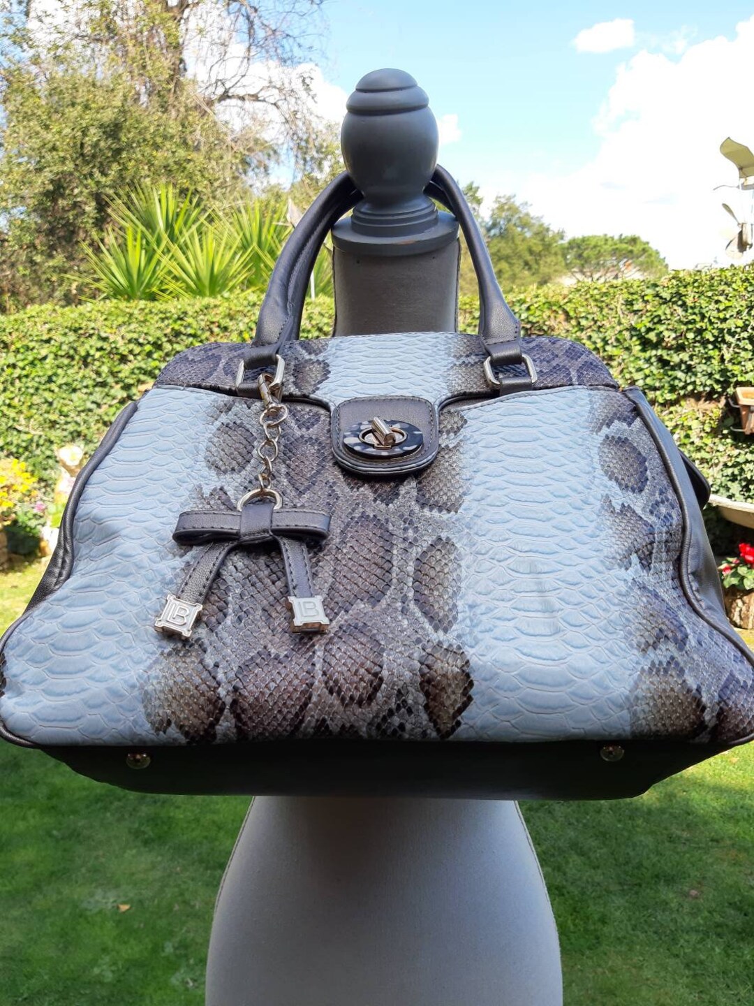 Vintage Faux Leather Bag Beautiful Bronze Python Zip Past - Etsy