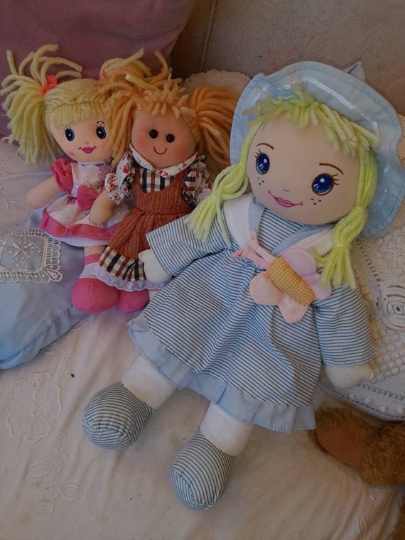 3 poupées de chiffon vintage mignonnes poupées textiles délicates jouent  pour les filles ensemble de photographie nouveau-né -  France