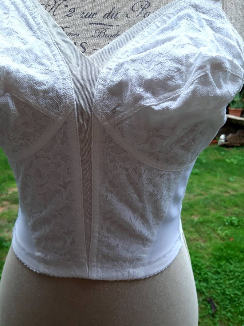 Vintage Underwear Bust White 50s Playtex Lace Corset White | Etsy