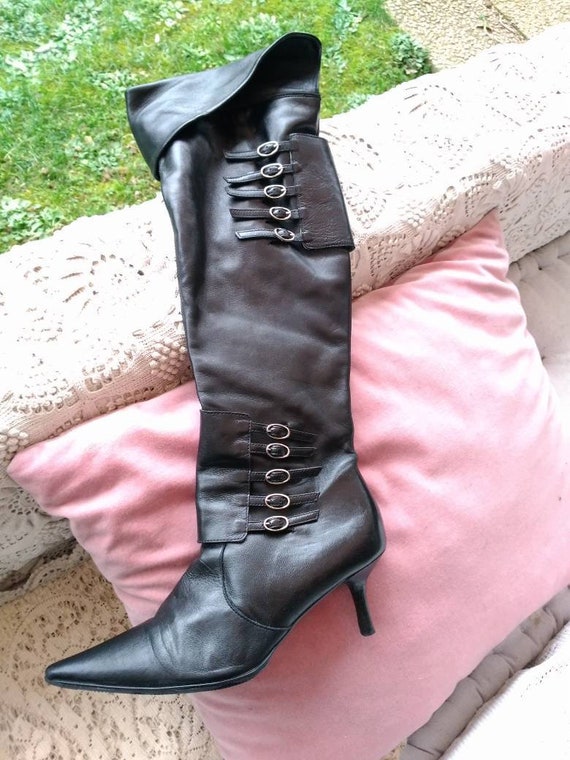 vintage black boots womens