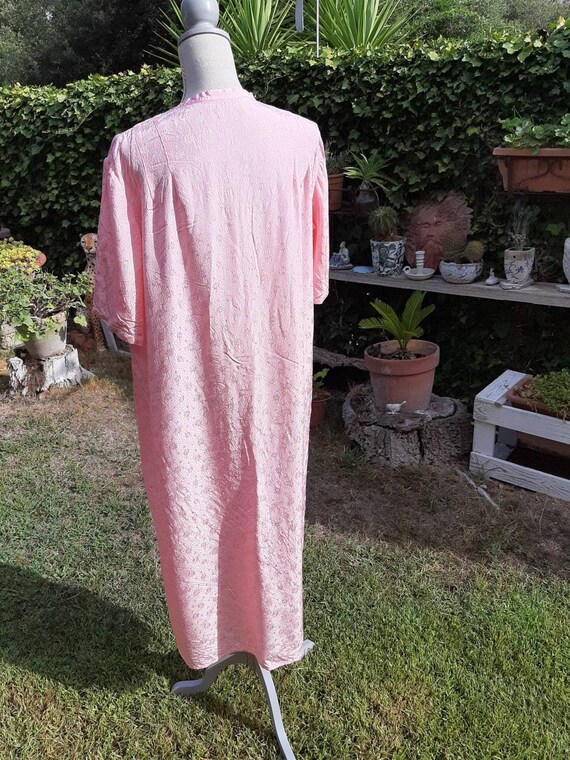 Shabby chic vintage robe 50s pink damask flowers … - image 9