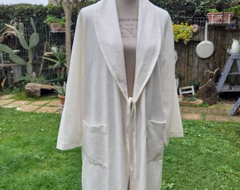 White dressing gown vintage 90s woman mom shabby chic elegant size big dressing gown woman chic bride Rebecca Thomson style
