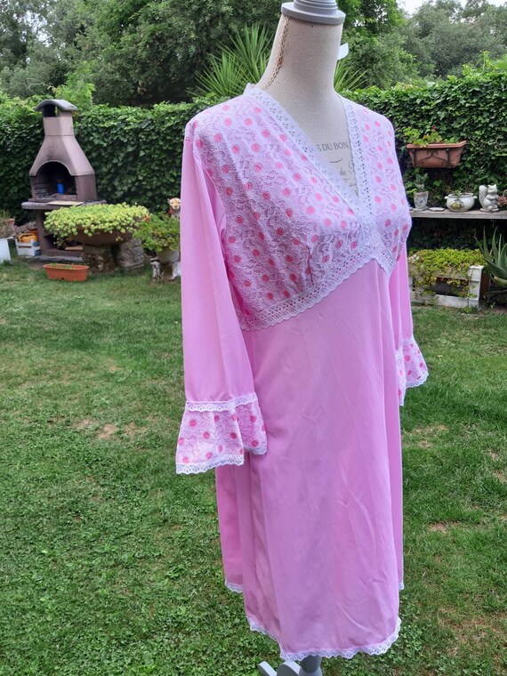 Vintage nightgown true 60s pink pink nightgown shabby… Gem