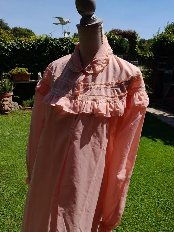 Jane Eyre style nightgown vintage 50s salmon peac… - image 7
