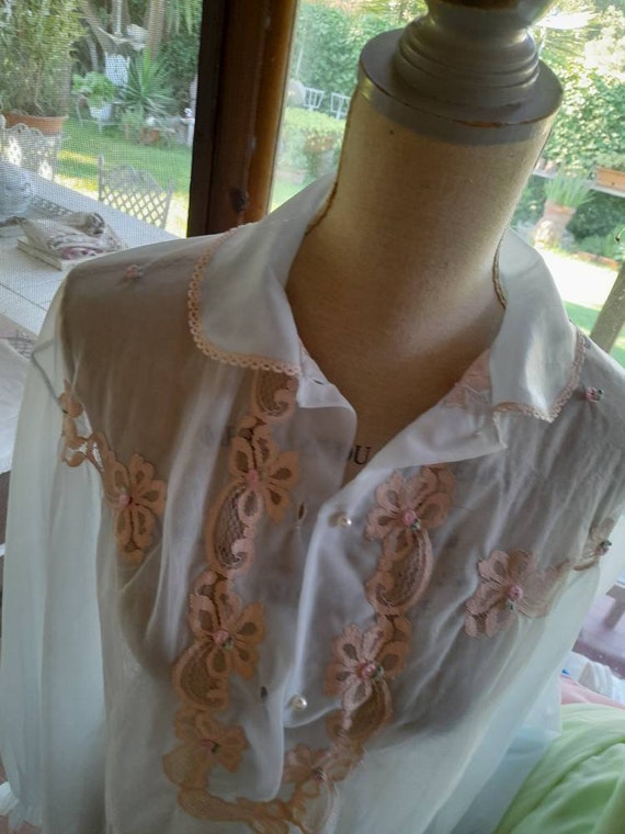 Camicia da notte celeste vintage nuvola del cielo… - image 5