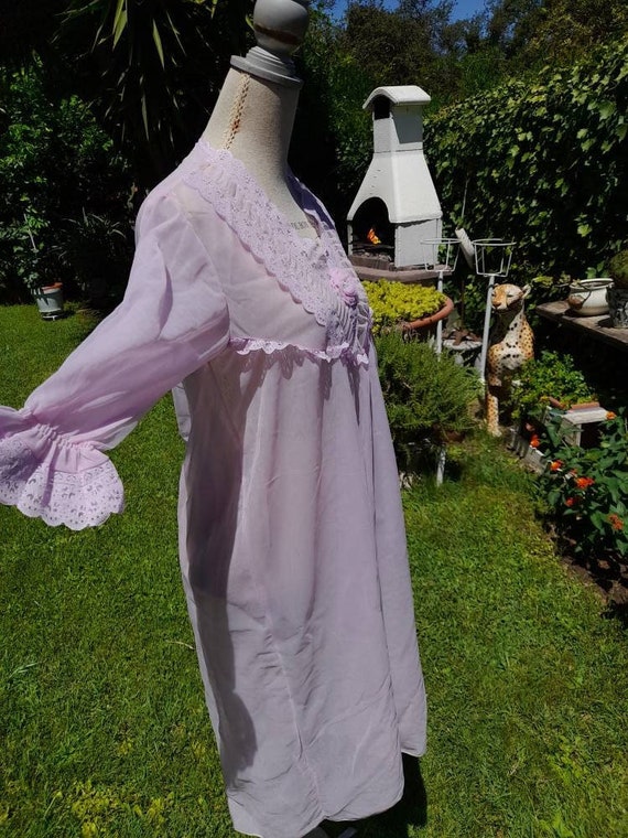 Nightgown candy pink shabby chic vintage pink lac… - image 3