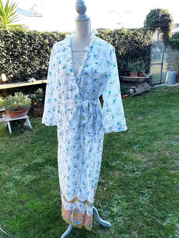 Vintage dressing gown 70s floral pattern mom bride wo… Gem