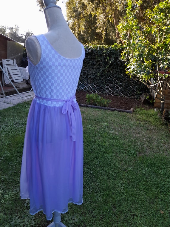 Gorgeous shabby chic nightdress vintage violet tu… - image 3