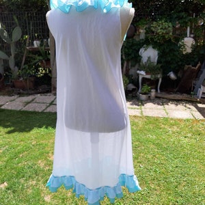 Vintage Shabby-Chic-Nachthemd weiß hellblau voilà Sky-Chic-Hochzeit BRAUT Shabby-Chic-Nachthemd Frau Bild 9