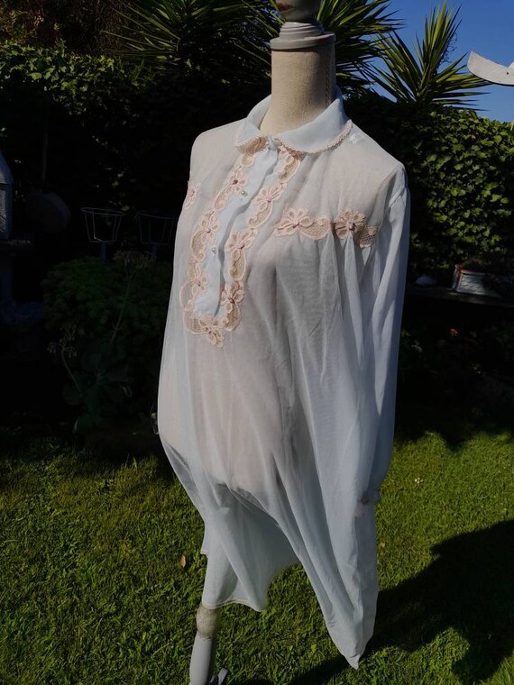 Camicia da notte celeste vintage nuvola del cielo… - image 6