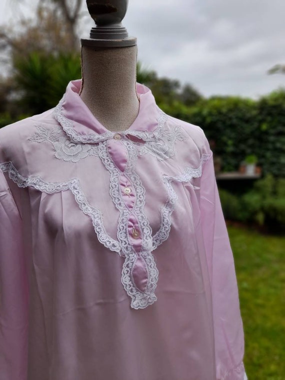 Camicia da notte vintage rosa violetto sposa shab… - image 4
