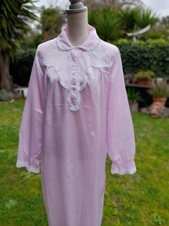 Camicia da notte vintage rosa violetto sposa shab… - image 1