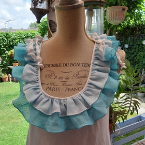 Vintage Shabby-Chic-Nachthemd weiß hellblau voilà Sky-Chic-Hochzeit BRAUT Shabby-Chic-Nachthemd Frau Bild 6