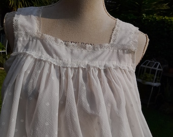 Chemise slip white floral nightgown shabby chic vintage lace lingerie bride bride nightgown woman chic wedding