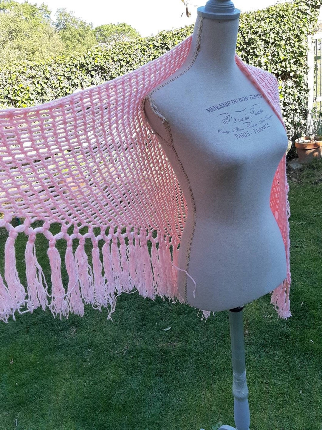 Châle Foulard Vintage En Laine - Écharpe Femme Multicouleur - Occasion - Modèle FV06