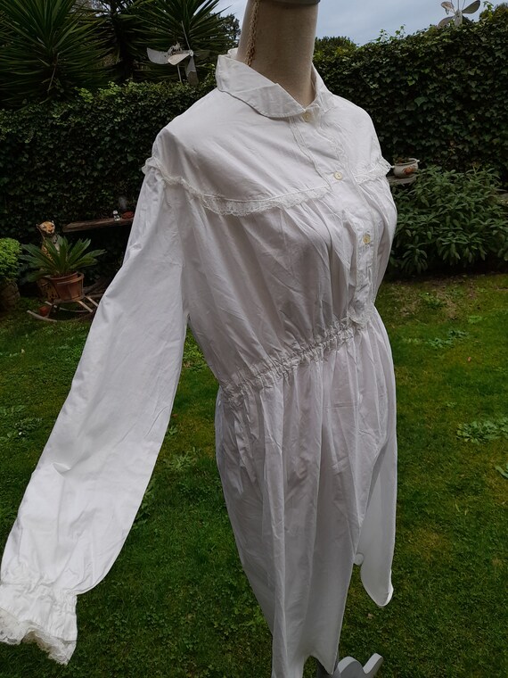 Antique nightgown nightgown white shirt 900s vint… - image 10