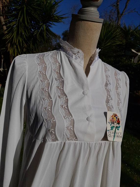 Vintage white nightgown true 70s white nightgown … - image 1