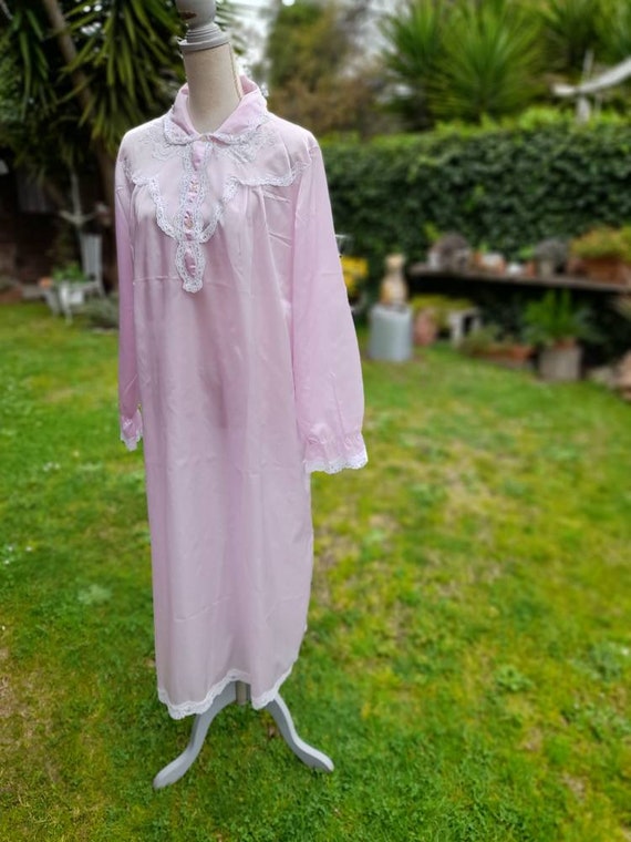 Camicia da notte vintage rosa violetto sposa shab… - image 7