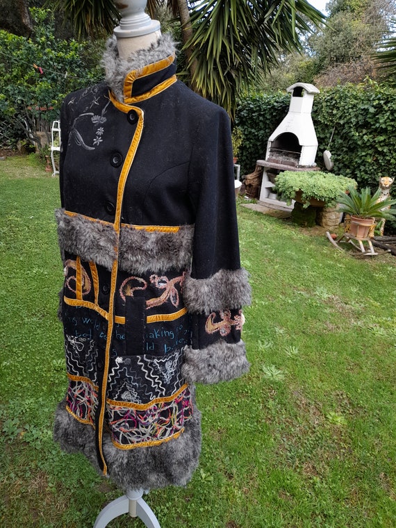 Women's manteau coat vintage 90s Desigual chic wo… - image 8