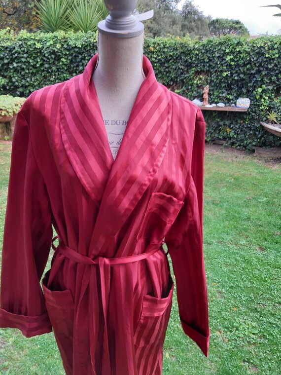 Men's dressing gown 70s vintage red wine dressing