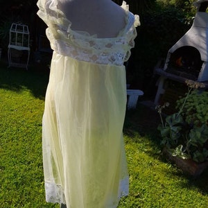 Yellow nightgown vintage 40s Marie Antoinette style nightgown bride wedding shabby chic cloud romantic ITALIAN fashion doll style image 7