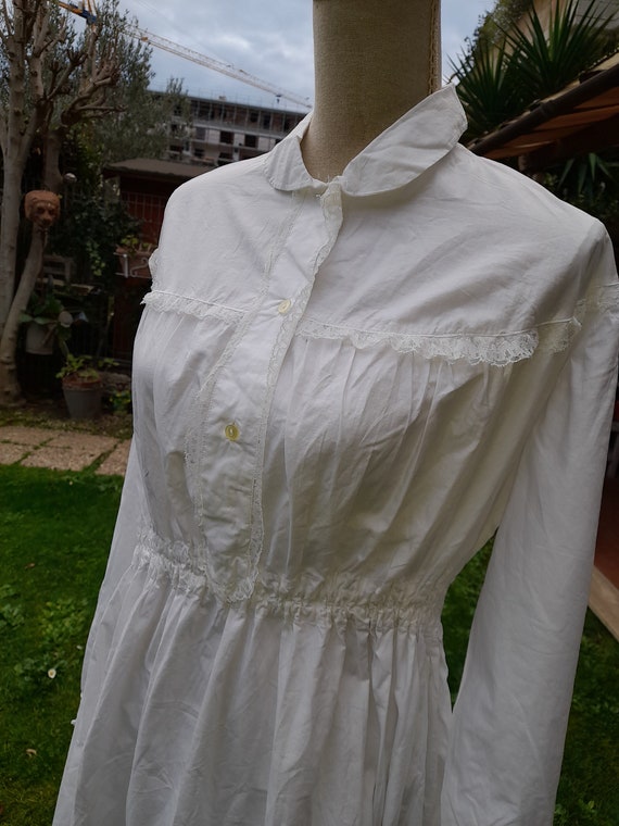 Antique nightgown nightgown white shirt 900s vint… - image 2