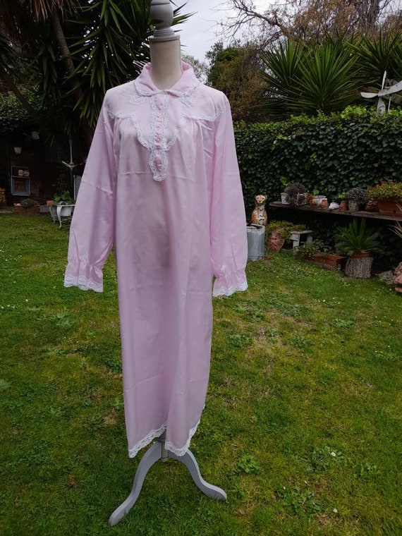 Camicia da notte vintage rosa violetto sposa shab… - image 6