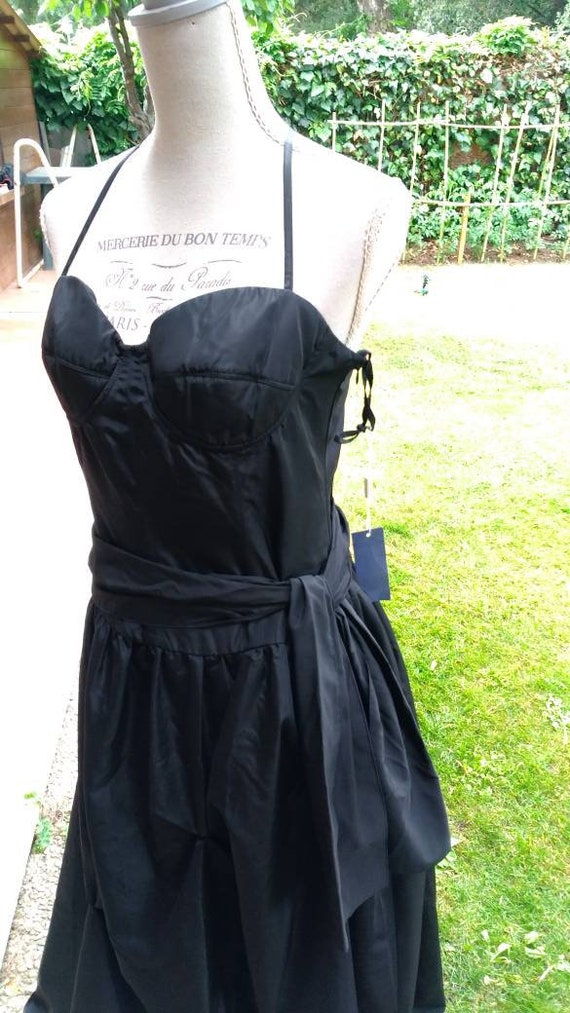 Dress black dress woman black satin tulle party d… - image 8